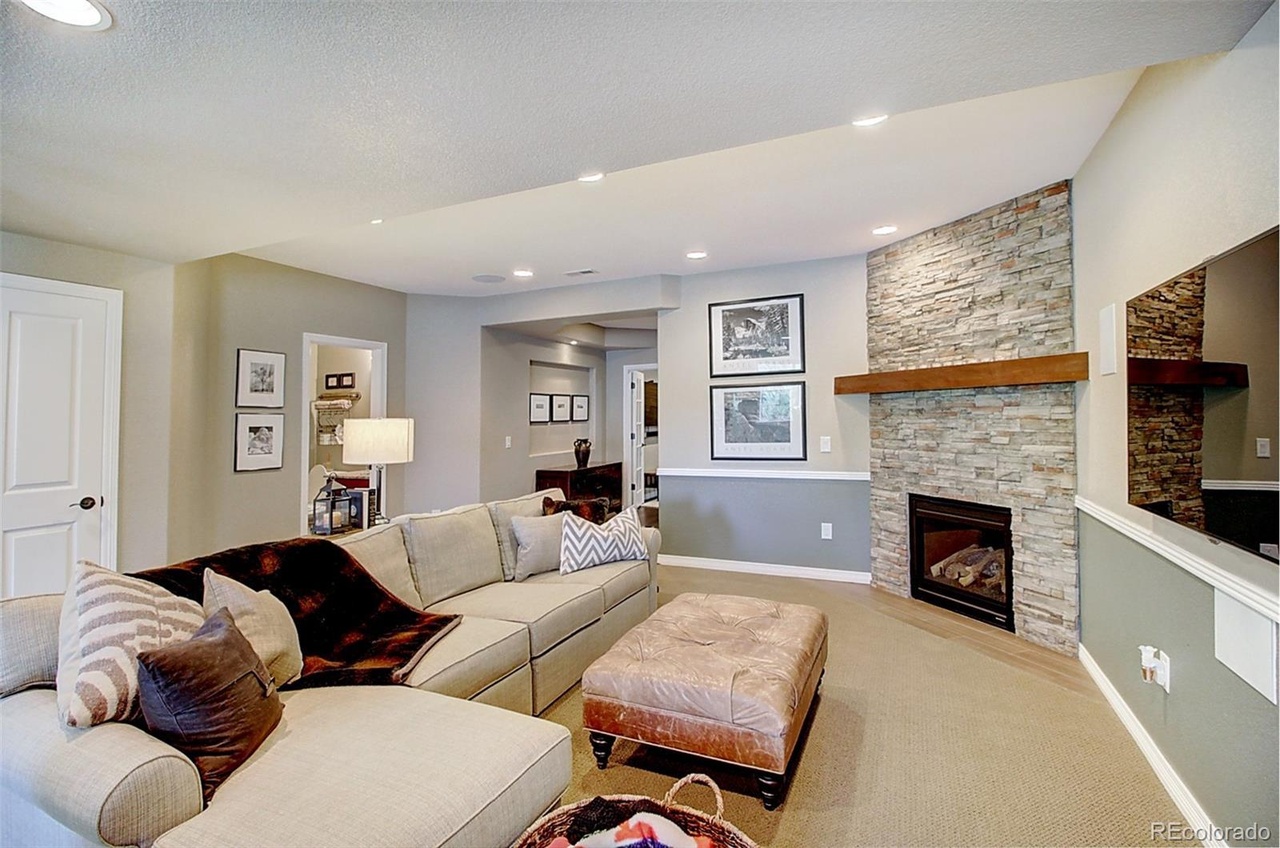 Finished basement living space